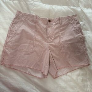 Gap | Pink Striped Girlfriend Chino Shorts | Size 16 | NWT
